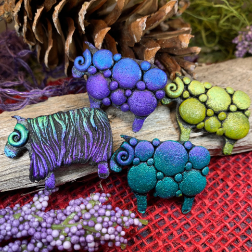 Lovable Sheep Brooch - Handmade in Scotland | Brooch | Wiccan Center