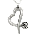 Skull Nail Heart Pendant Necklace Gothic Silver Charm