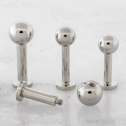 12G-8G Externally Threaded Steel Labret with Ball | Body Jewelry | Wiccan Center