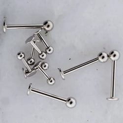 14G Externally Threaded Steel Labret with Ball | Body Jewelry | Wiccan Center
