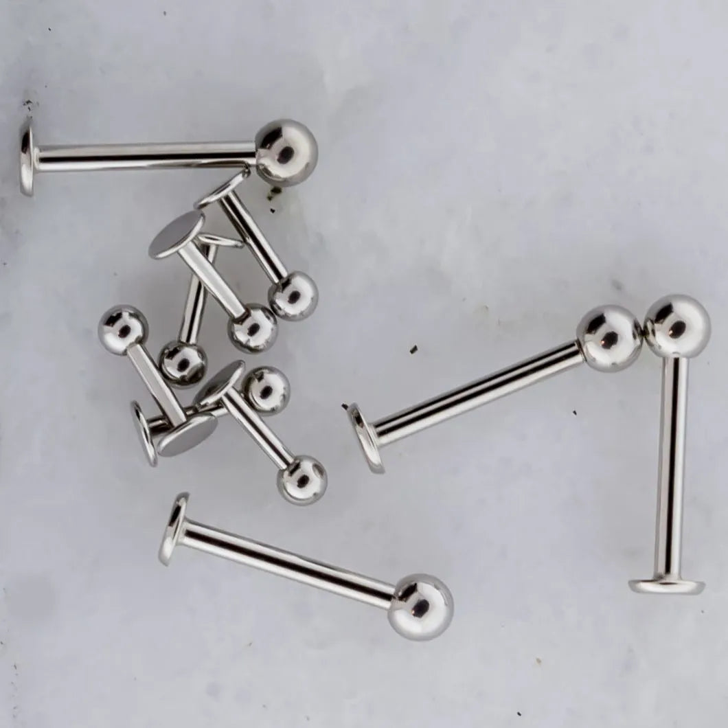 14G Externally Threaded Steel Labret with Ball | Body Jewelry | Wiccan Center