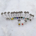 16G Externally Threaded Steel Labret with Gem Ball | Body Jewelry | Wiccan Center