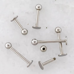16G Externally Threaded Steel Labret with Ball | Body Jewelry | Wiccan Center