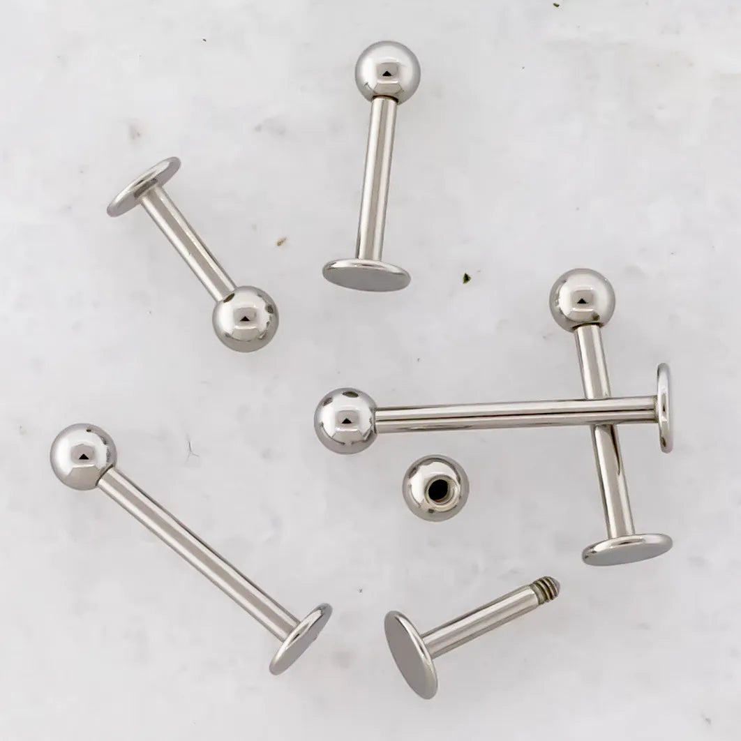 16G Externally Threaded Steel Labret with Ball | Body Jewelry | Wiccan Center