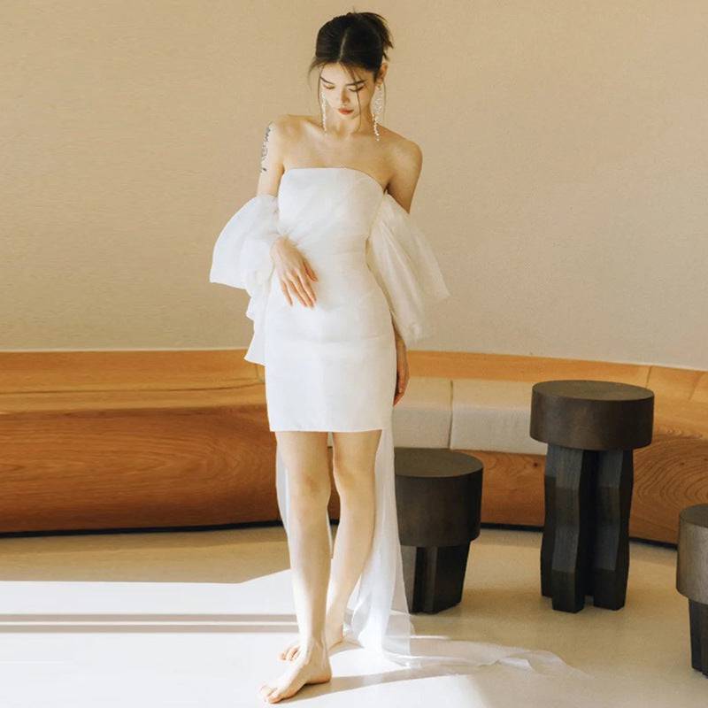 Small Light Wedding Dress Short Super Fairy | Button Full Cup Plus Size Bra Without Wi | Wiccan Center