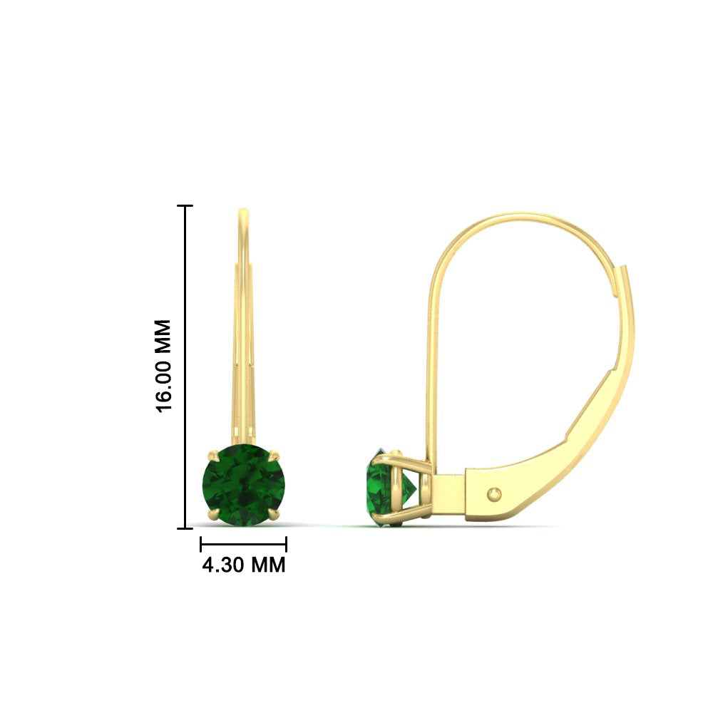 Small Round Diamond Studs Lever Back Earring
