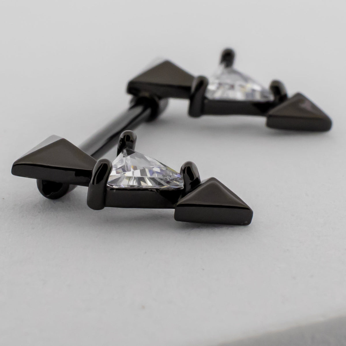 14G Triangular Trillon Gem Nipple Barbell | | Wiccan Center