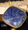 Sodalite Round Diamond Pendant with Gold Plating (1.5 To 2 Inches) (1 Piece)