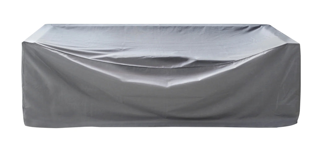 Paradiso Outdoor Solid Teak Wood Love seat - Light Gray Fabric | love seat | Wiccan Center