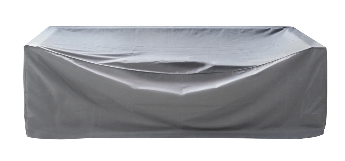 Paradiso Outdoor Solid Teak Wood Love seat - Light Gray Fabric | love seat | Wiccan Center