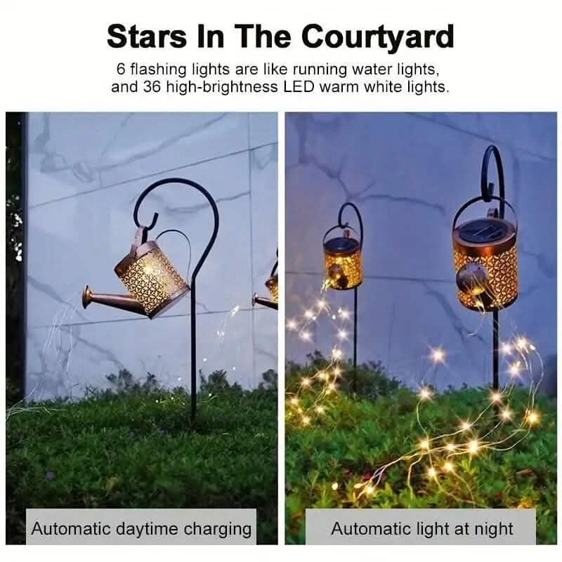 Solar LED Watering Can String Lights | Outdoor Lighting | Wiccan Center