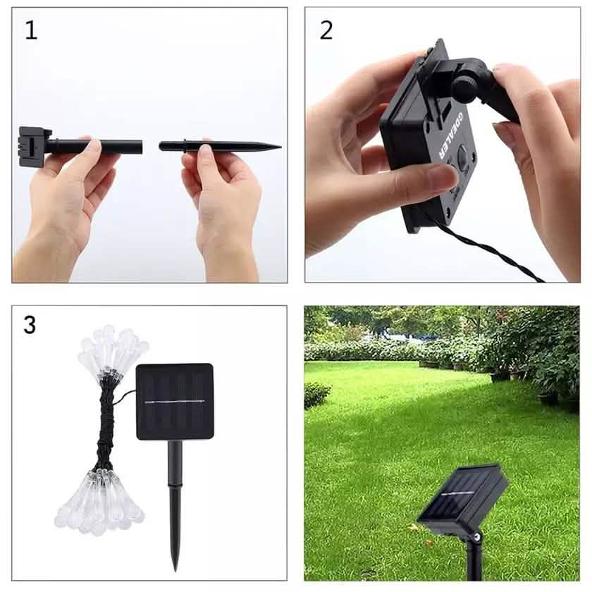 Solar String Lights 20ft 30 LED Water Drop Solar String Fairy Waterproof Lights | String & Fairy Lights | Wiccan Center