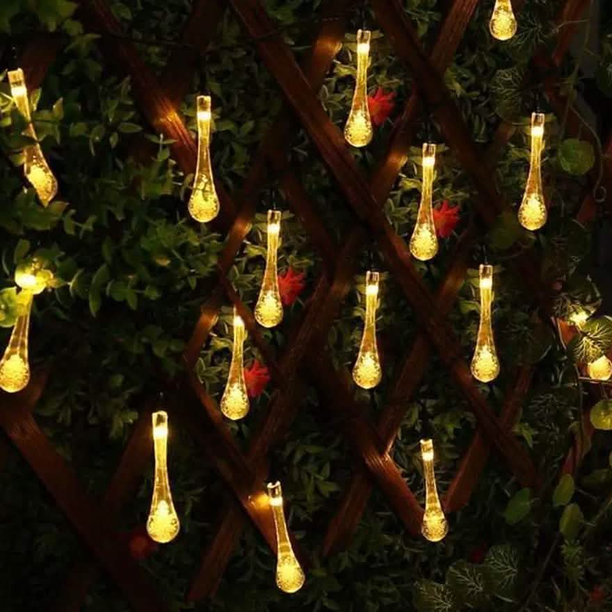 Solar String Lights 20ft 30 LED Water Drop Solar String Fairy Waterproof Lights | String & Fairy Lights | Wiccan Center