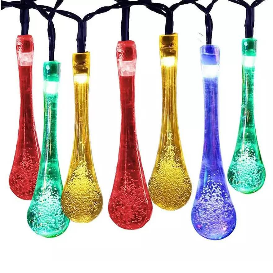 Solar String Lights 20ft 30 LED Water Drop Solar String Fairy Waterproof Lights | String & Fairy Lights | Wiccan Center