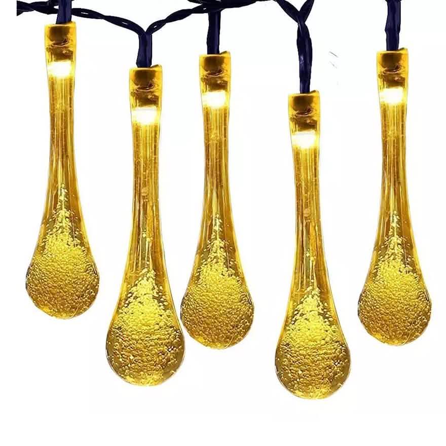 Solar String Lights 20ft 30 LED Water Drop Solar String Fairy Waterproof Lights | String & Fairy Lights | Wiccan Center