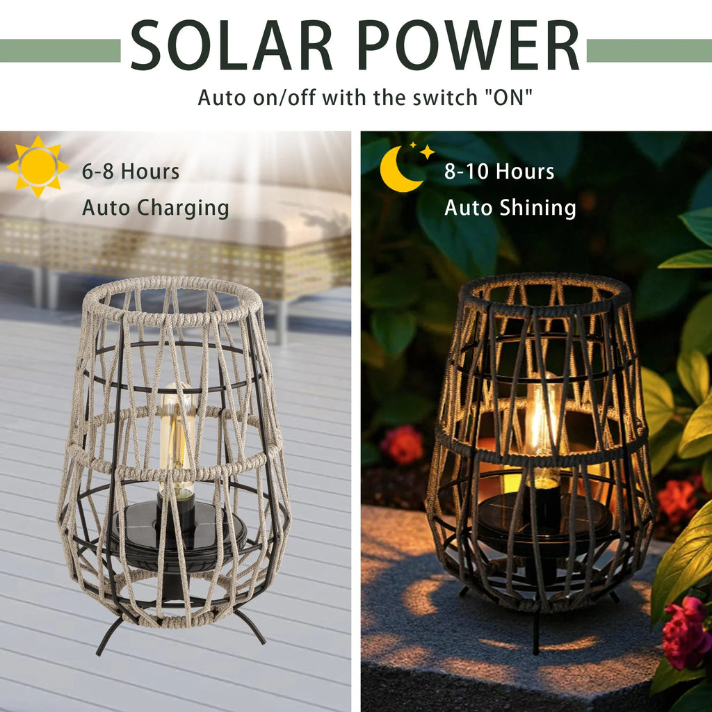 Set of 2 Solar Lantern Outdoor Table Lamp Outside Hanging Solar Lights | New Product | Wiccan Center
