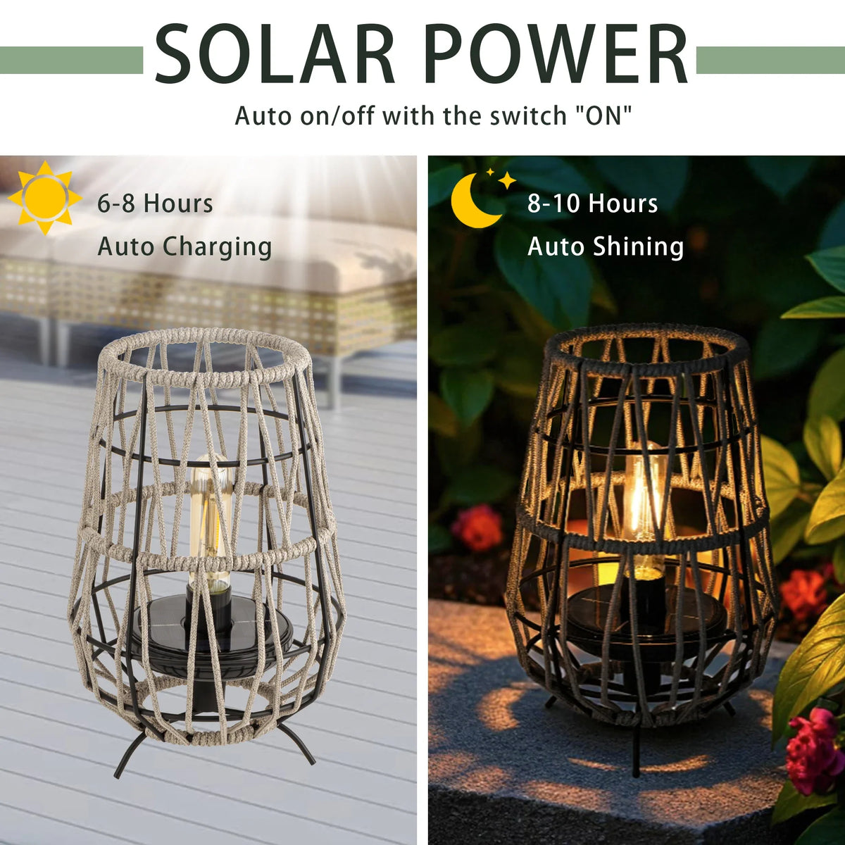 Set of 2 Solar Lantern Outdoor Table Lamp Outside Hanging Solar Lights | New Product | Wiccan Center