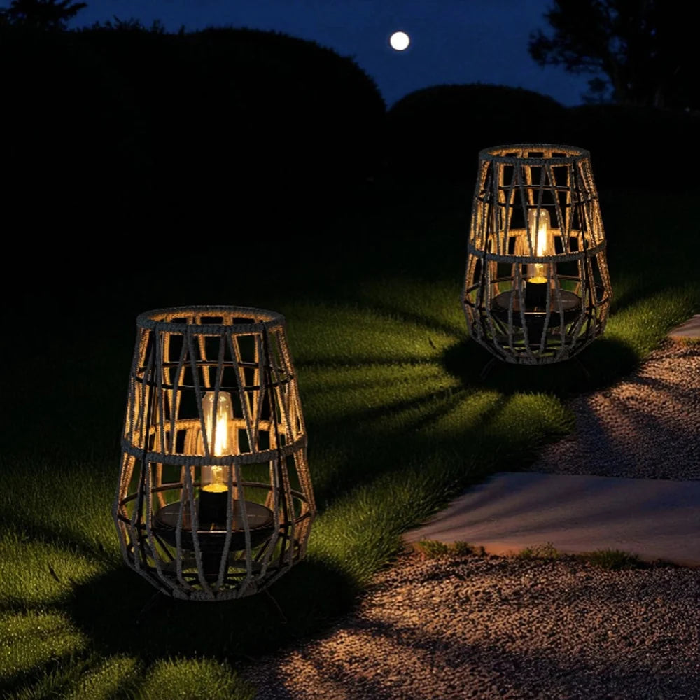 Set of 2 Solar Lantern Outdoor Table Lamp Outside Hanging Solar Lights | New Product | Wiccan Center