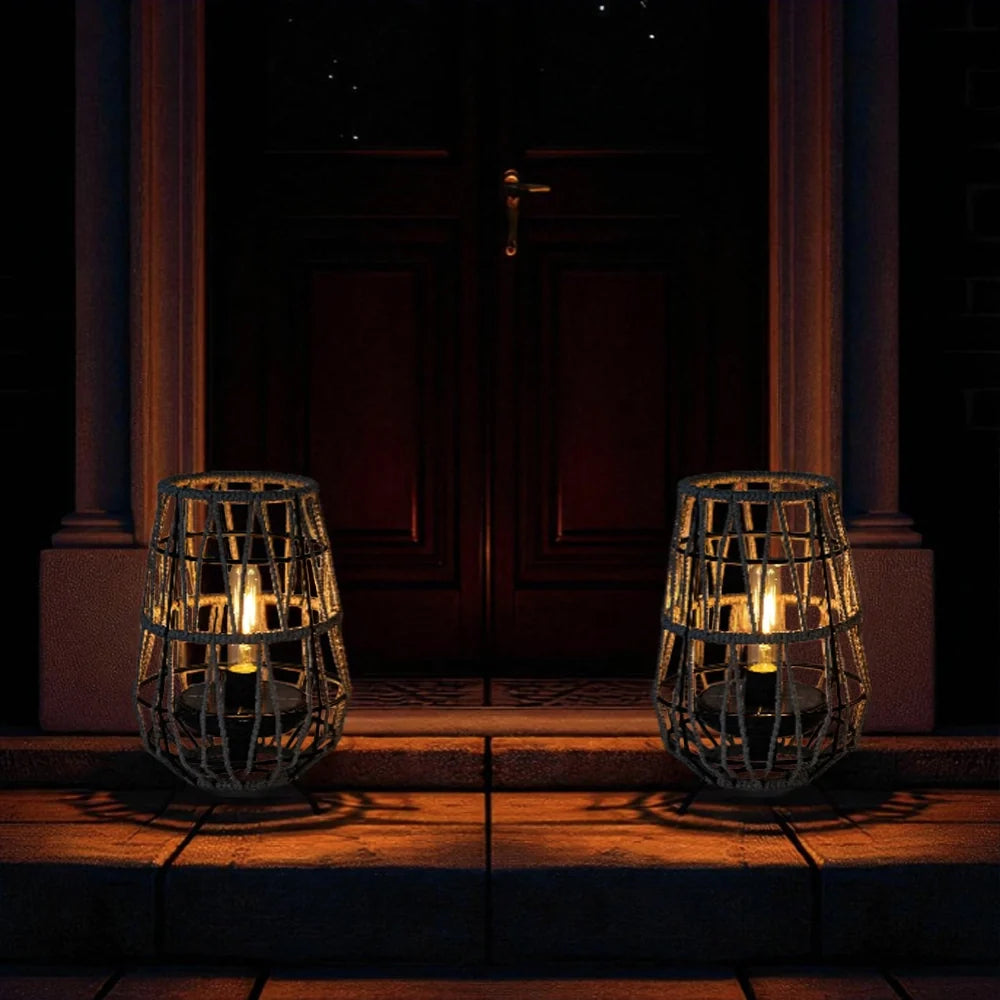 Set of 2 Solar Lantern Outdoor Table Lamp Outside Hanging Solar Lights | New Product | Wiccan Center