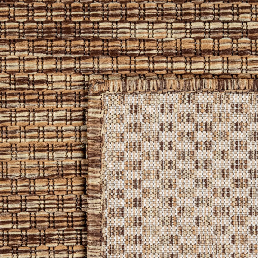 Solid Outdoor Rug for Patio or Balcony weatherproof in Mottled Brown Beige | Outdoor Rugs | Wiccan Center