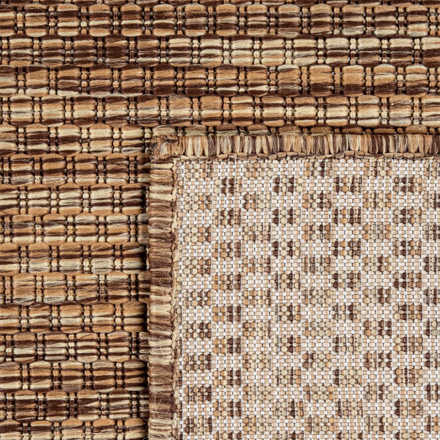 Solid Outdoor Rug for Patio or Balcony weatherproof in Mottled Brown Beige | Outdoor Rugs | Wiccan Center