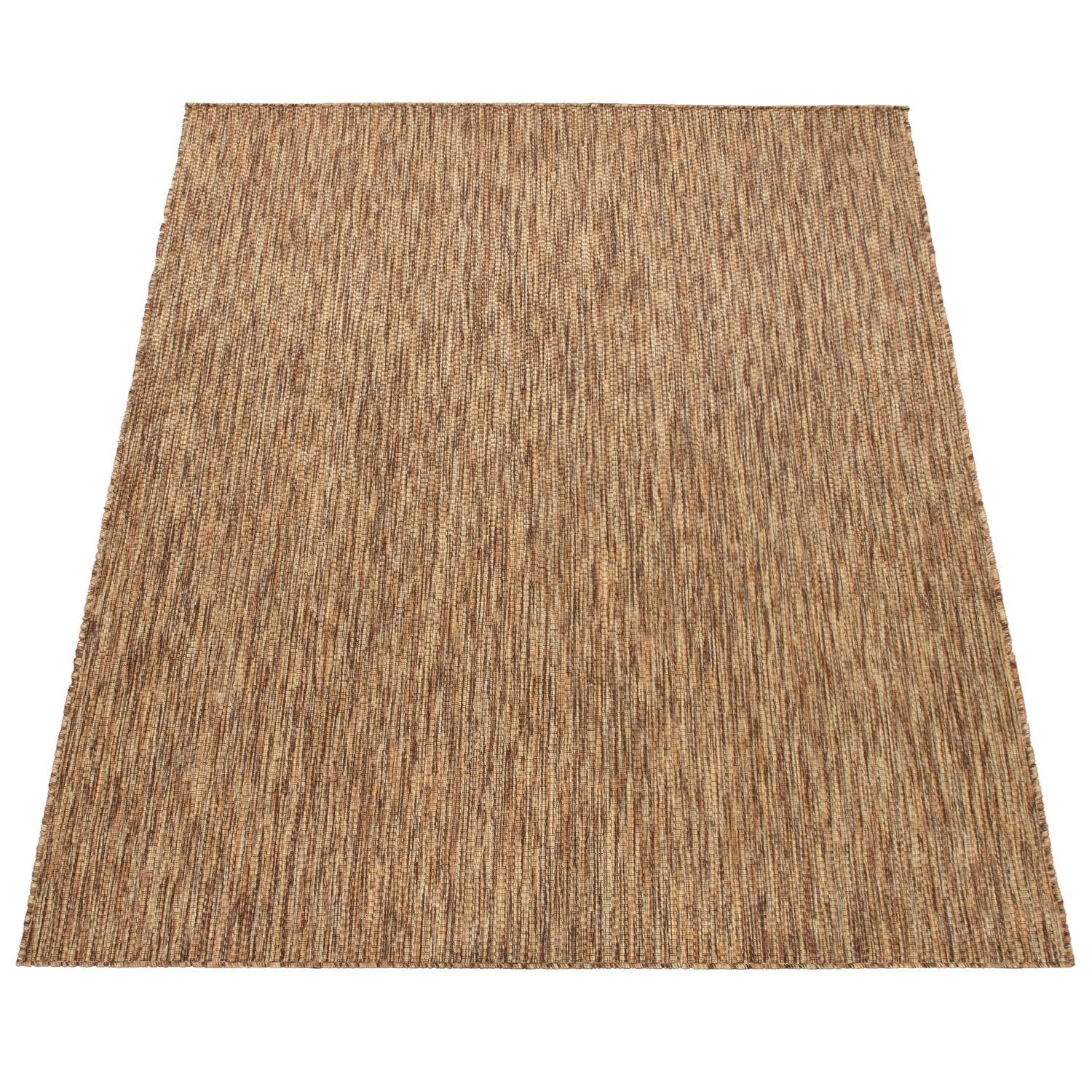 Solid Outdoor Rug for Patio or Balcony weatherproof in Mottled Brown Beige | Outdoor Rugs | Wiccan Center