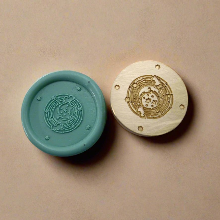 Celestial Moon & Stars Wax Seal Stamp - Enchanting Design for Invitations & Crafts | Wax Seal | Wiccan Center