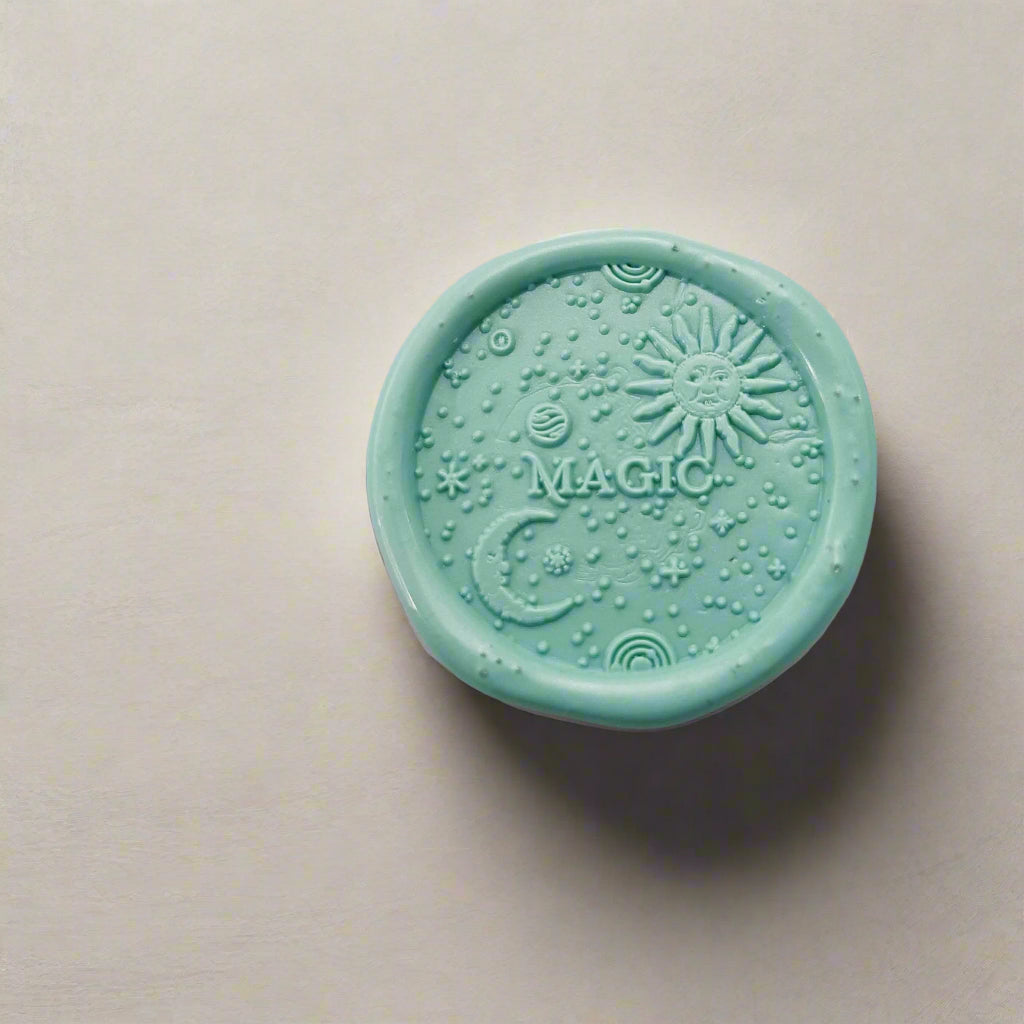 Whimsical "Magic" Wax Seal Stamp with Sun, Moon & Stars - Enchanting Seals | Wax Seal | Wiccan Center