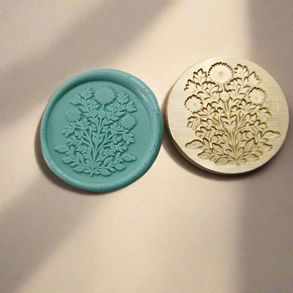 Elegant Floral Wax Seal Stamp - Botanical Design for Invitations & Crafts | Wax Seal | Wiccan Center