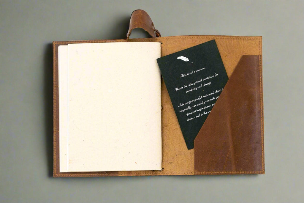 Soothi A5 Refillable Leather Traveler's Journal - Classic Design with Pockets, Pen Slot & Tree-Free Paper | Journal | Wiccan Center