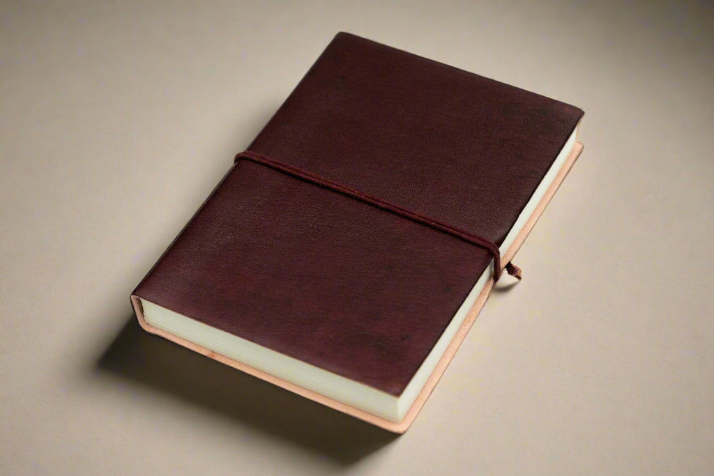 Rustic Dark Brown 5x7 Leather Journal - Unlined & Tree-Free Paper | Journal | Wiccan Center