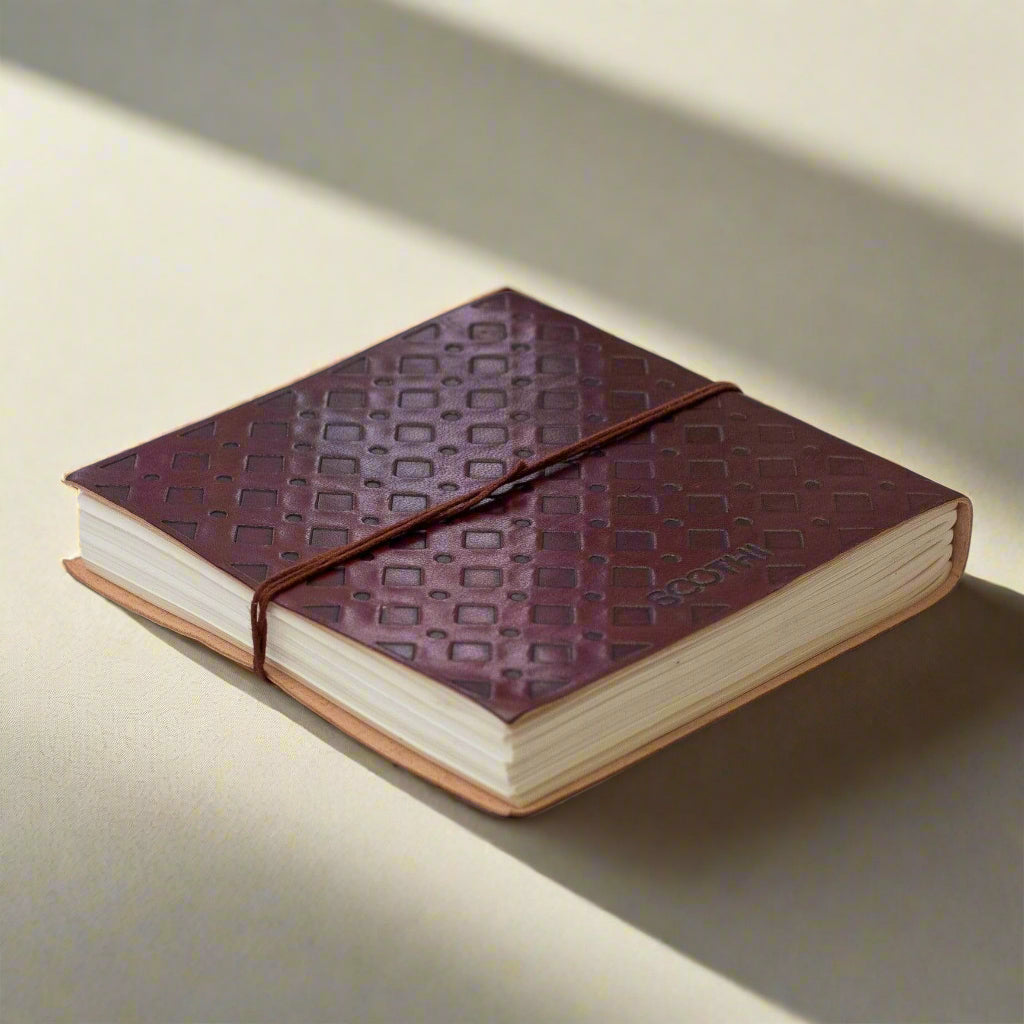 Compass 7x7 Artist Handmade Leather Journal | Journal | Wiccan Center