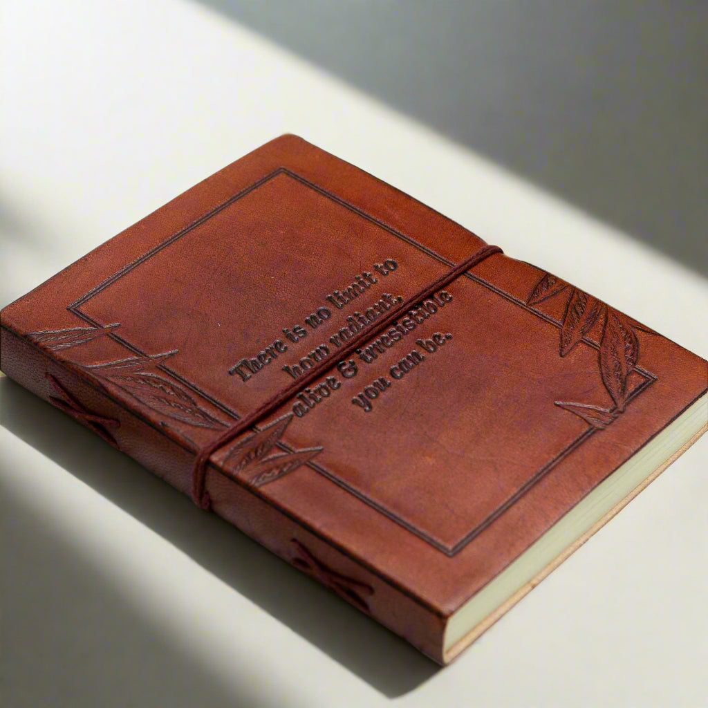 "No Limit To How Radiant" Leather Journal - Empowering & Sustainable Gift | Journal | Wiccan Center
