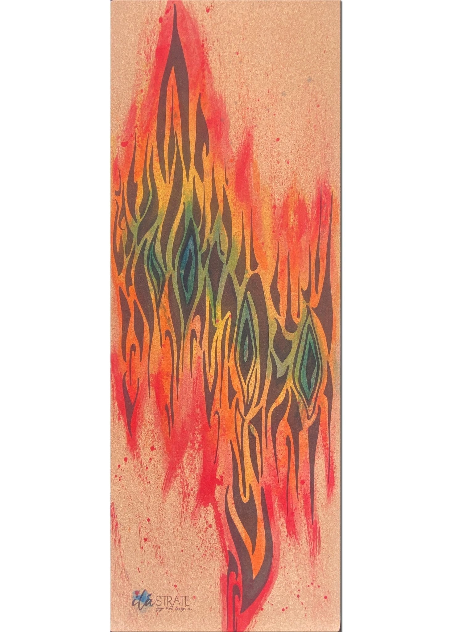 Soul Fire Cork Yoga Mat | Yoga Mat - Hand Painted | Wiccan Center