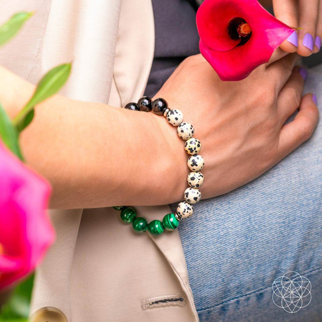 Soul Reset: Dalmatian Jasper Bracelet of Healing | Bracelet | Wiccan Center