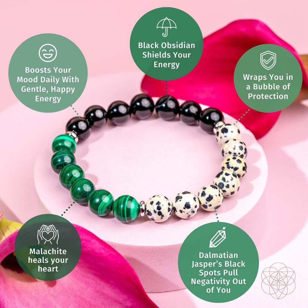 Soul Reset: Dalmatian Jasper Bracelet of Healing | Bracelet | Wiccan Center