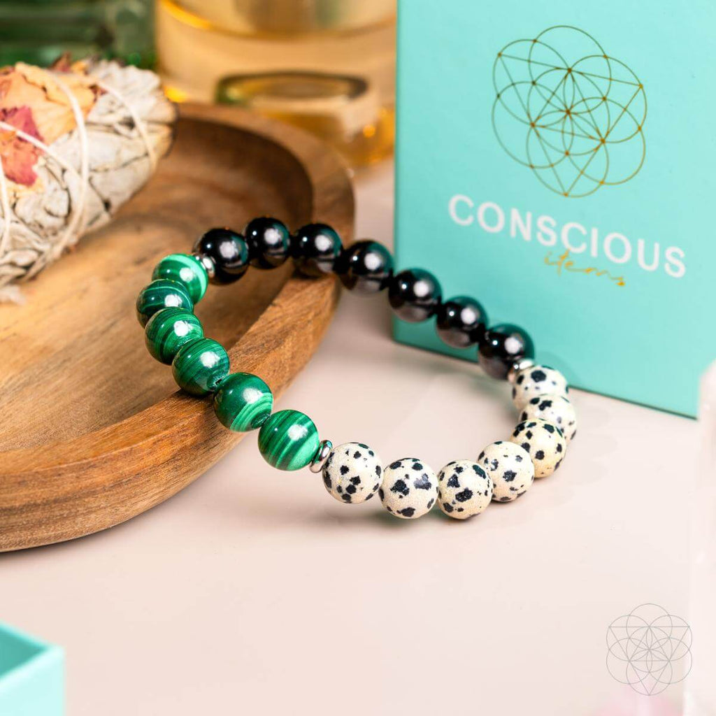 Soul Reset: Dalmatian Jasper Bracelet of Healing | Bracelet | Wiccan Center