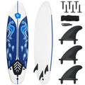 6 Feet Surfboard with 3 Detachable Fins-White | Sports & Outdoor | Wiccan Center