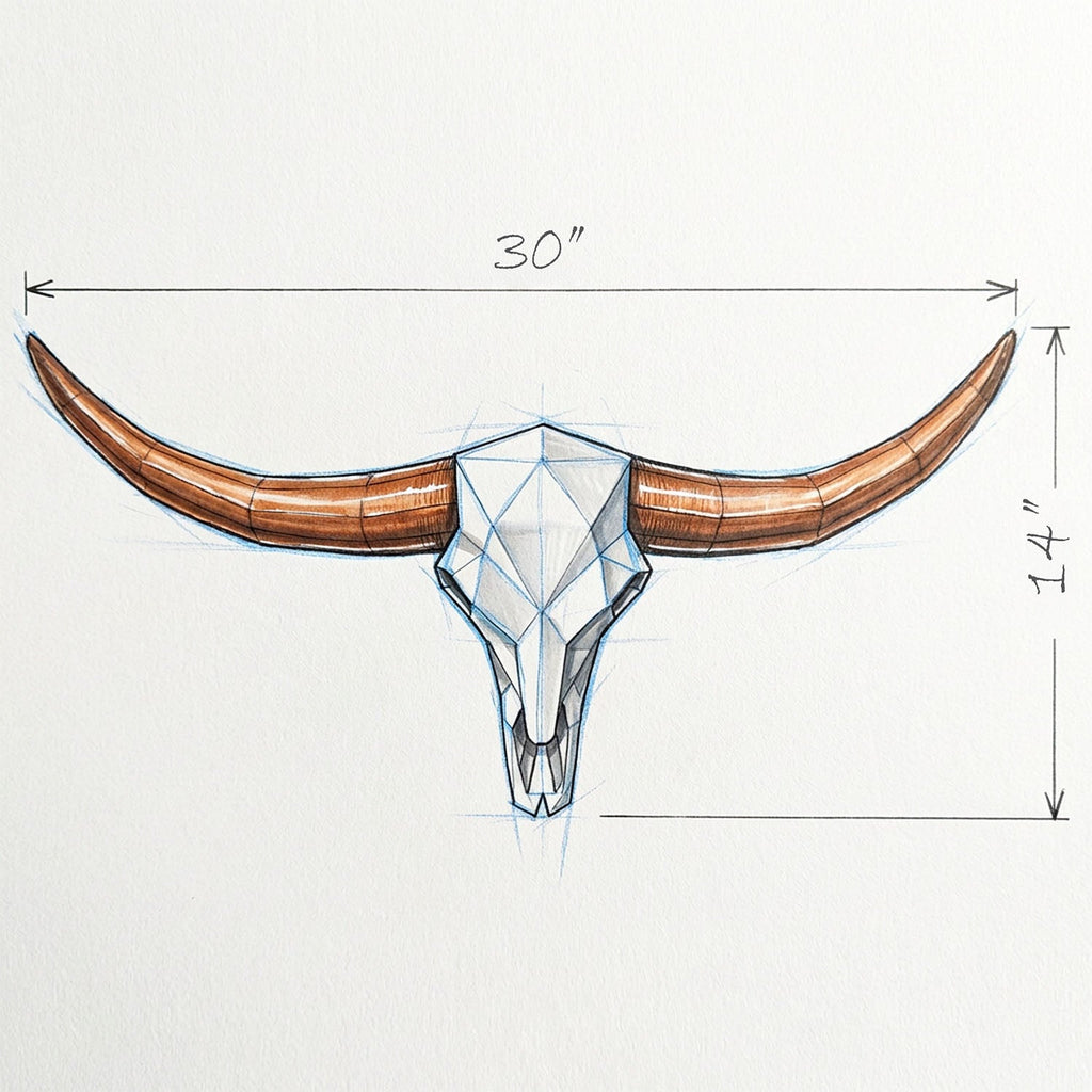 Low Poly Steer Horns and Skull | Bull Horns | Wiccan Center