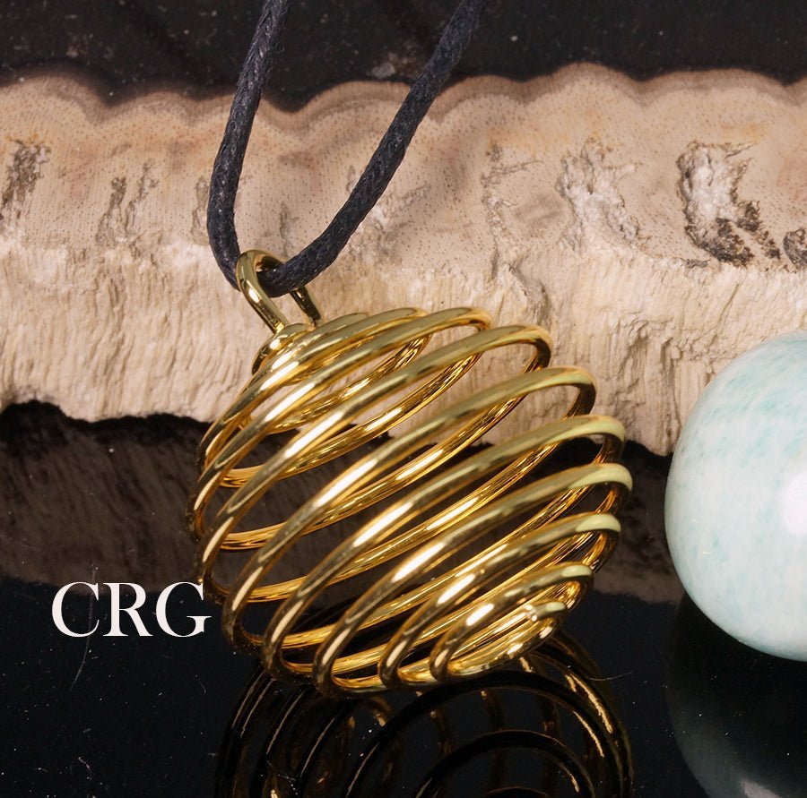 Spiral Cage Gold-Plated Pendant 1 Inch (5 pcs)