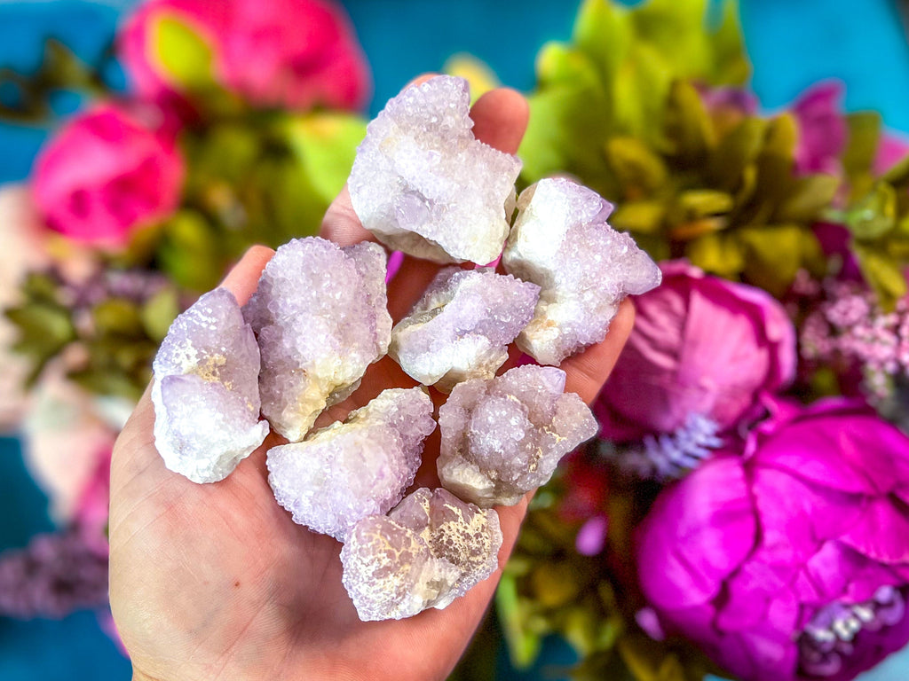 Ethically Sourced Spirit Amethyst Quartz Clusters, Cactus Quartz