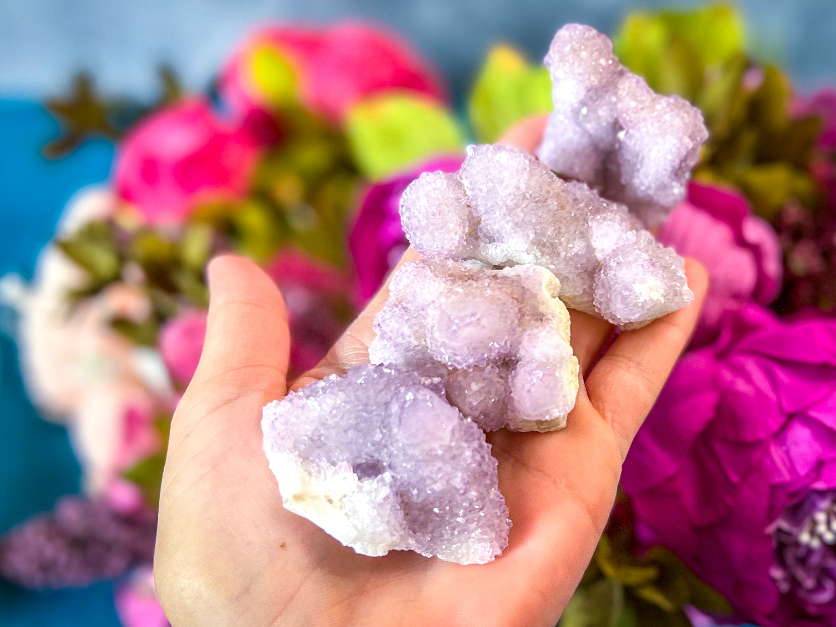 Ethically Sourced Spirit Amethyst Quartz Clusters, Cactus Quartz | | Wiccan Center