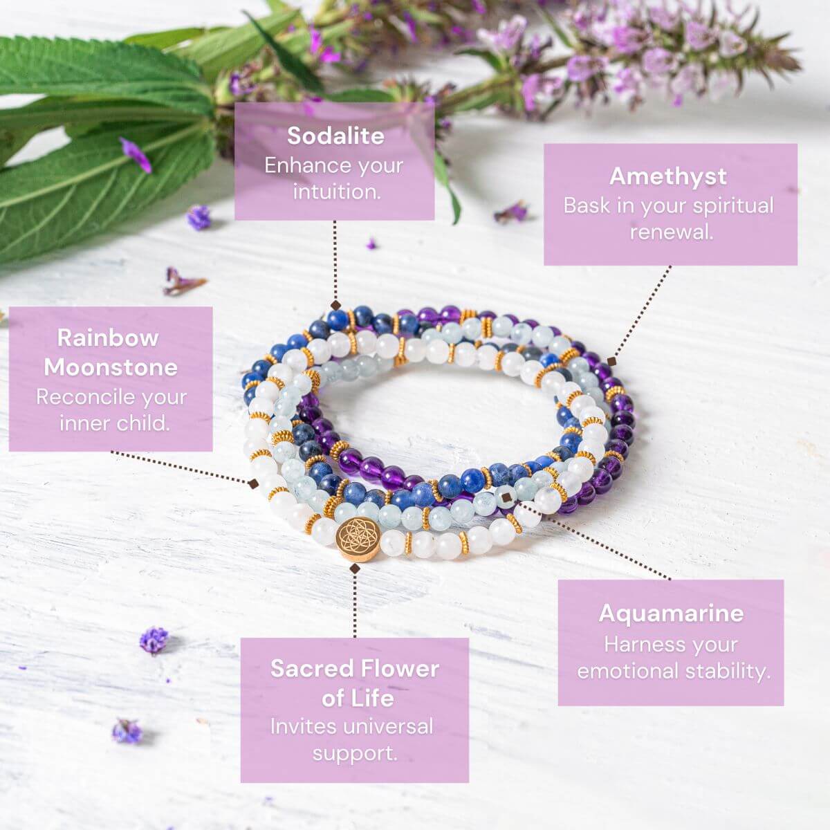 Spiritual Healing Bracelet Pack of 4 | Jewelry Set | Wiccan Center