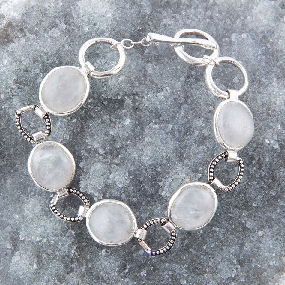 Splender Grey Quartz Sterling Link Bracelet | Bracelets | Wiccan Center