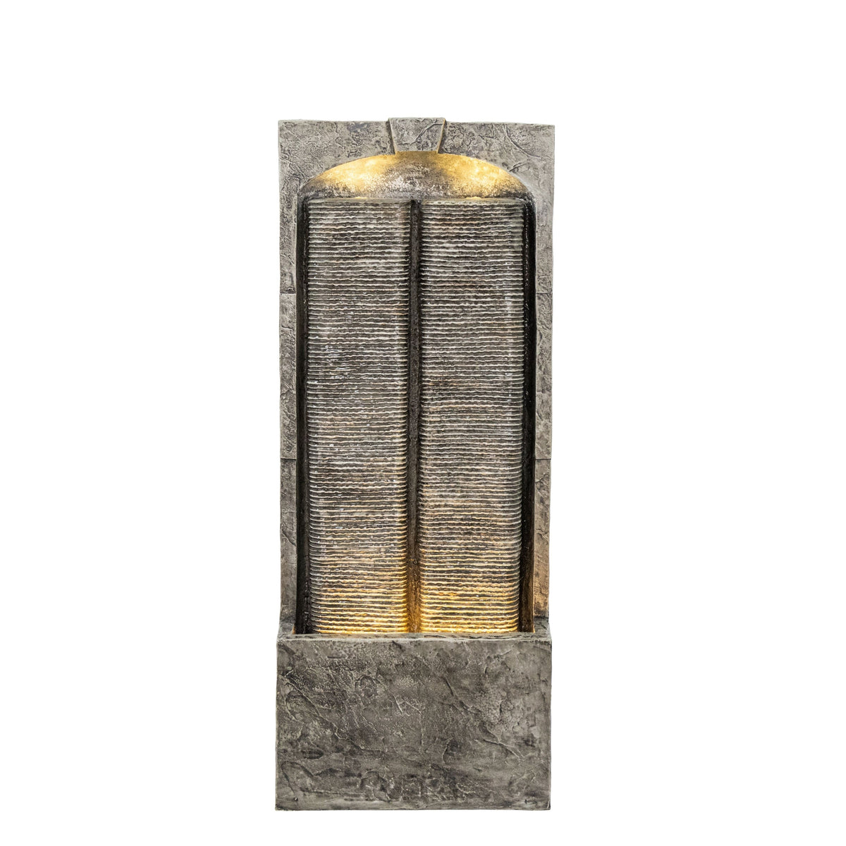 Resin Slate Outdoor Water Wall Fountain with LED Lights | Outdoor Fountain | Wiccan Center