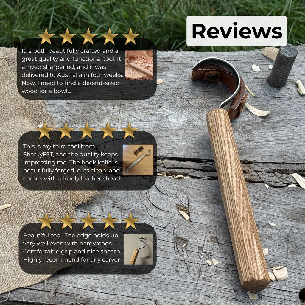 Spoon Carving Hook Knife – Large Radius Curve 5.5 cm (2.17 inches) | Hook Knife | Wiccan Center