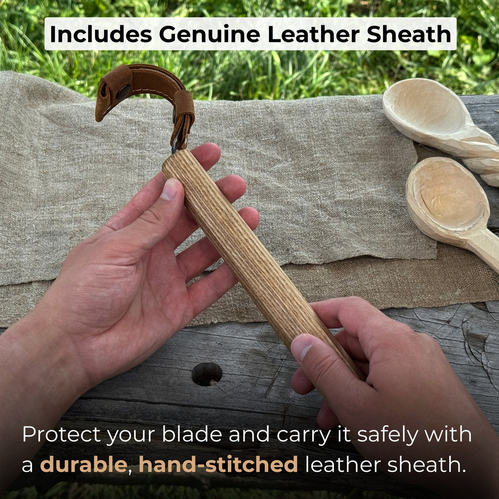 Spoon Carving Hook Knife – Large Radius Curve 5.5 cm (2.17 inches) | Hook Knife | Wiccan Center