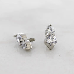 16G/18G Steel Internally Threaded End- Double Gem | Body Jewelry | Wiccan Center