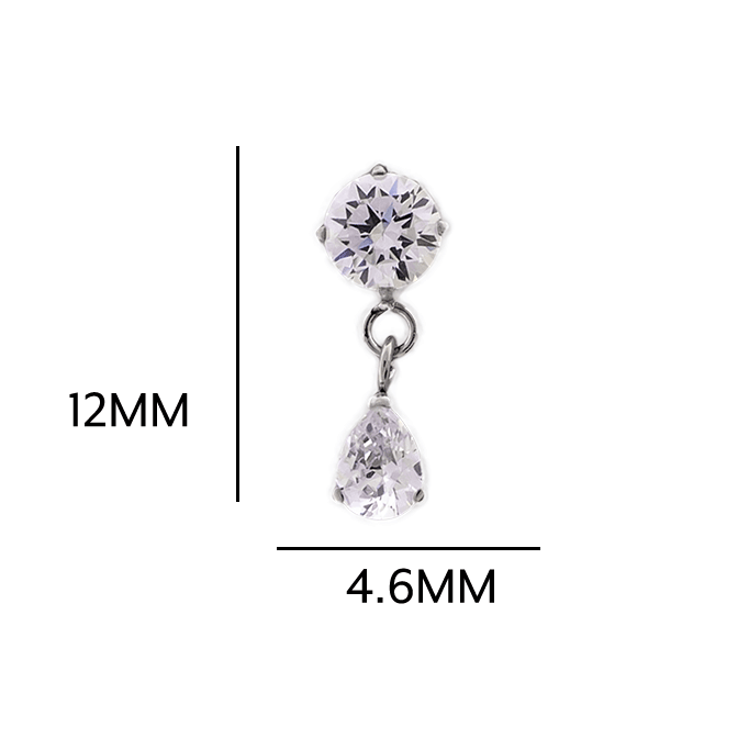 16G/18G Steel Internally Threaded End- Pear Cut Dangle | Body Jewelry | Wiccan Center