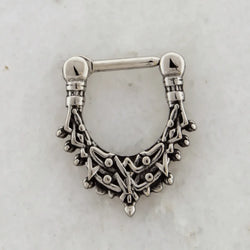 16G Steel Engraved Septum Clicker | Body Jewelry | Wiccan Center